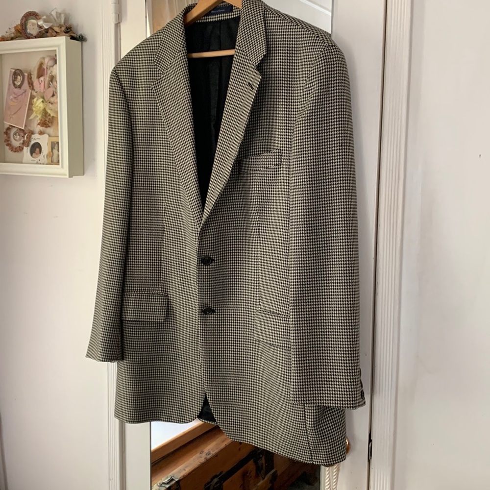 CHAPS RALPH LAUREN 44 L black/cream sports jacket NWOT